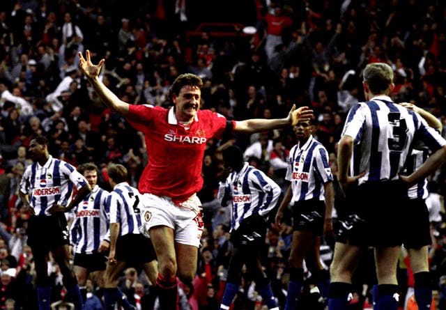 Old Trafford celebrates a 'Fergie Time' winner from Steve Bruce in 1993