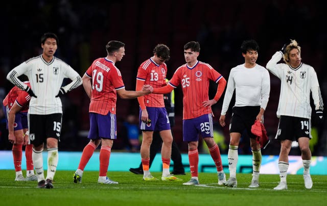 Scotland players react