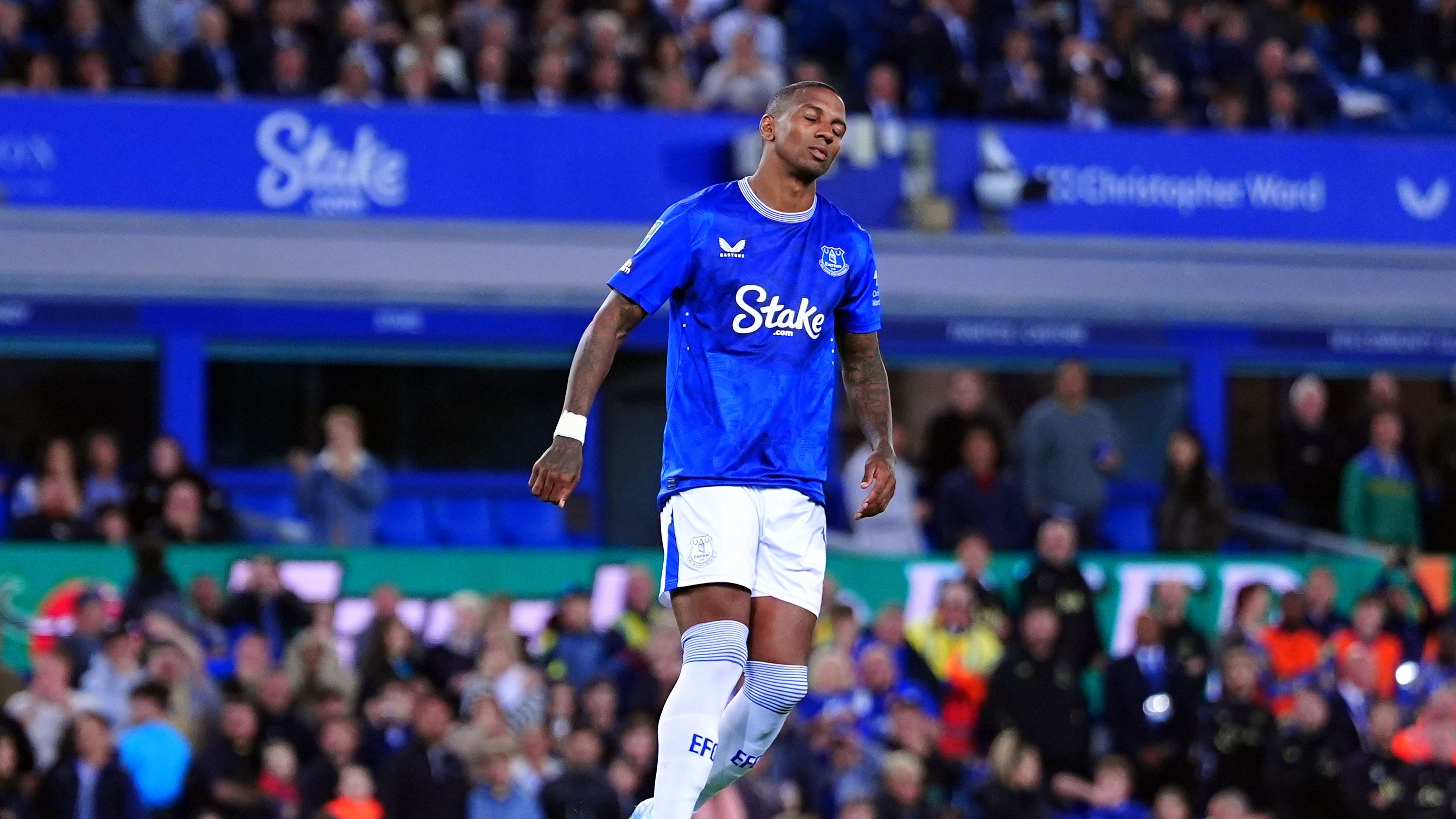 Ashley Young’s missed penalty ended Everton’s Carabao Cup adventure (Peter Byrne/PA)