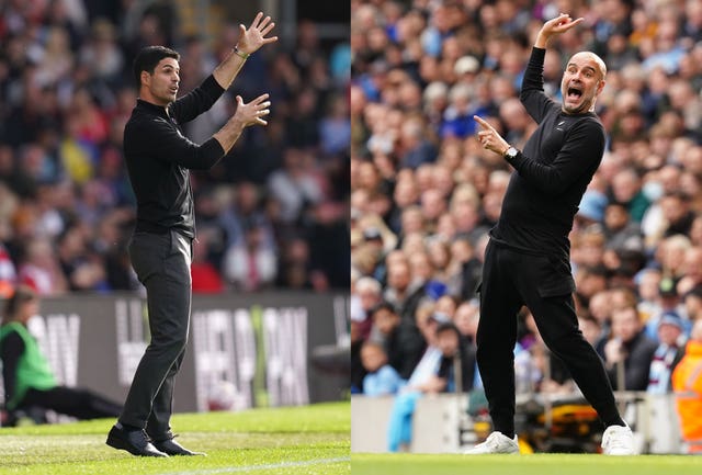 Mikel Arteta and Pep Guadiola File Photo