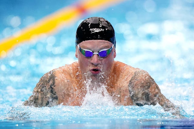 Adam Peaty swimming at the British Swimming Championships