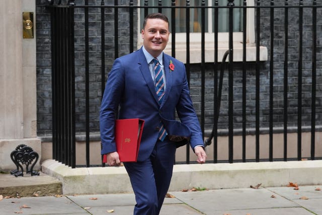 Health Secretary Wes Streeting leaving Downing Street