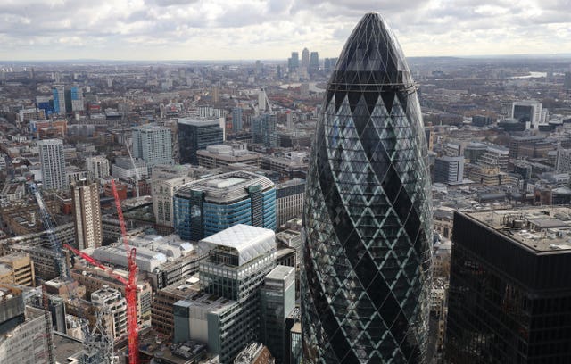 The London skyline showing the Gherkin building