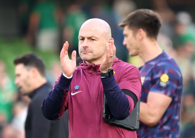 Lee Carsley applauds the fans