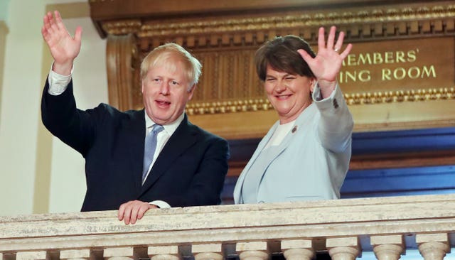 Boris Johnson with DUP leader Arlene Foster