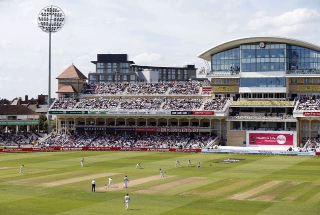 A general view of the action during day two of the Second Rothesay Test match at Trent Bridge.
