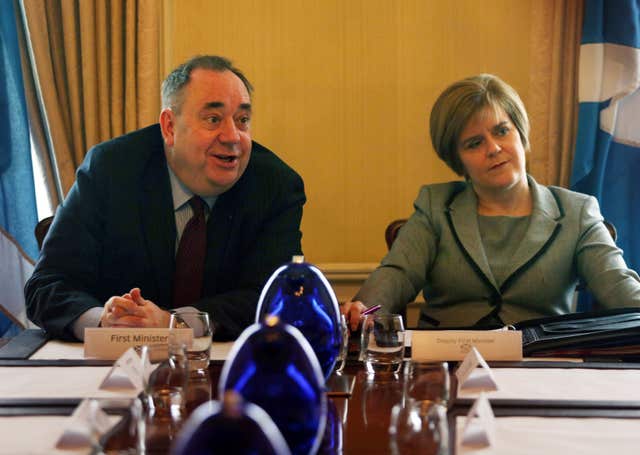 Former first minister Alex Salmond with his then deputy Nicola Sturgeon