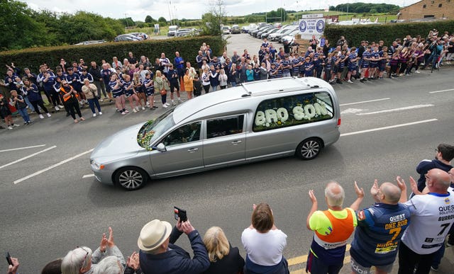 Rob Burrow's funeral cortege