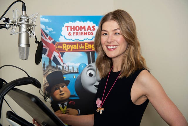 Rosamund Pike recording the new animated special 