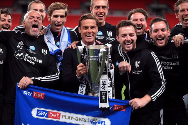 Scott Parker with the play-off trophy