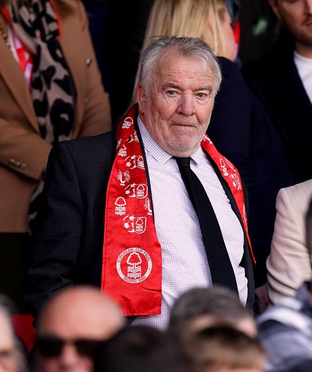 Former Nottingham Forest player John Robertson during a Premier League match at the City Ground