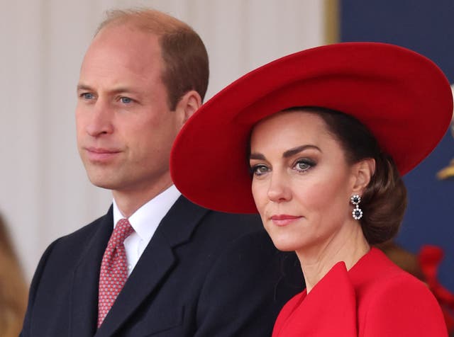 William and Kate during the ceremonial welcome for the President of South Korea, Yoon Suk Yeol, in November