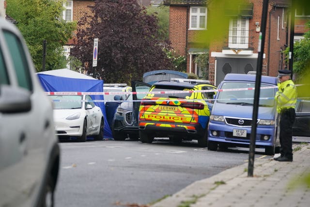 The scene in Kirkstall Gardens after the fatal shooting