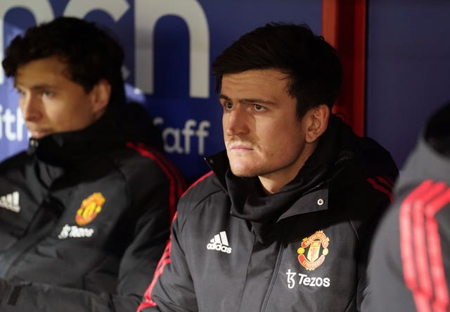 Harry Maguire on the Manchester United bench