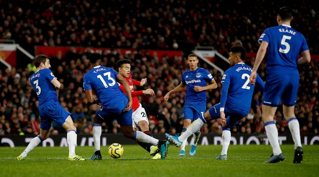 Mason Greenwood scores against Everton