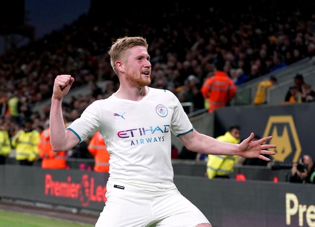 Kevin De Bruyne scored four times as City thrashed Wolves 5-1 in midweek