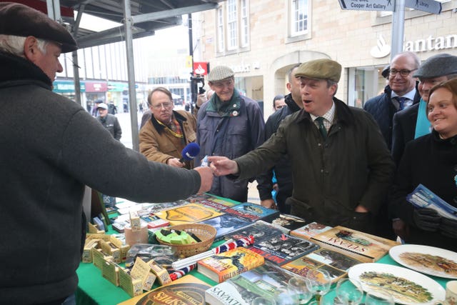 Meeting locals at Barnsley market