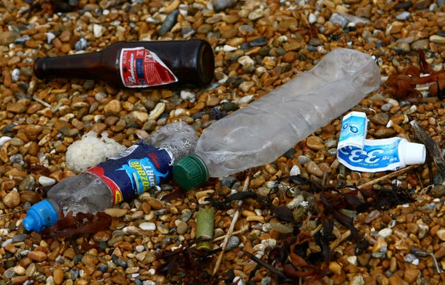 Litter on British beaches