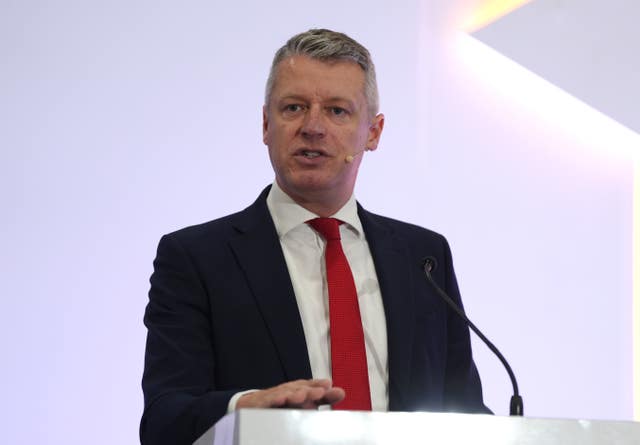 Luke Pollard speaking from a lectern
