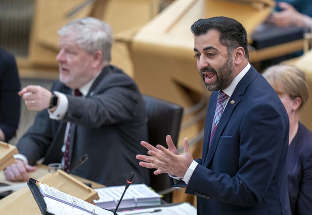 Humza Yousaf in Holyrood