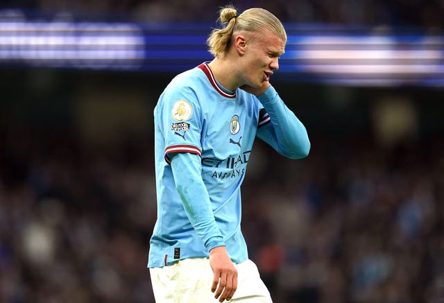Erling Haaland was forced off at half-time in City's win over Aston Villa