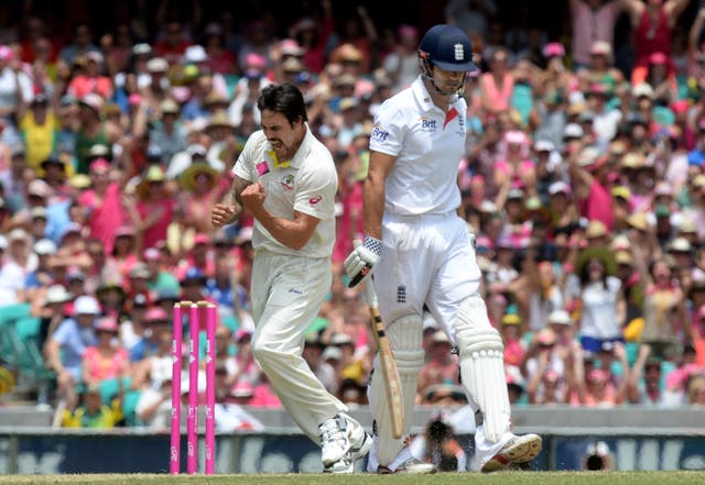 Mitchell Johnson, left, terrorised England in the 2013-14 Ashes (Anthony Devlin/PA)