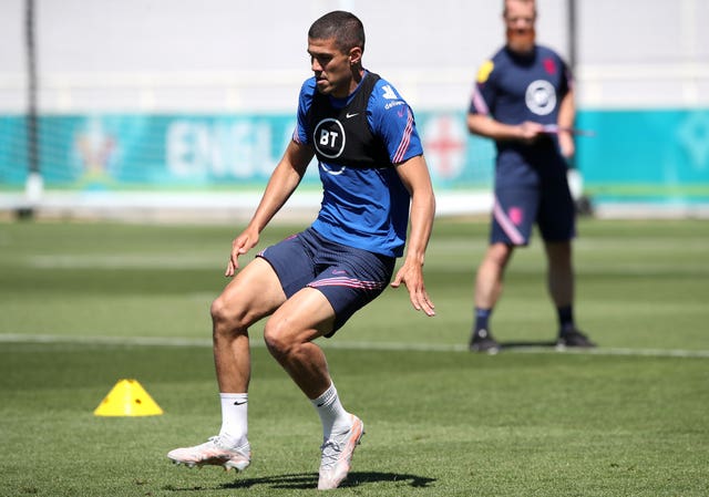 Conor Coady during a training session 