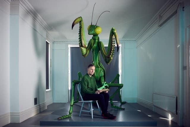 David Shrigley with the Mantis Muse