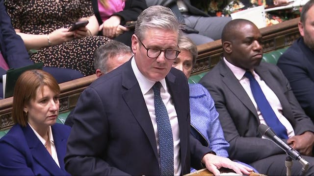 Prime Minister Sir Keir Starmer speaking in the Commons