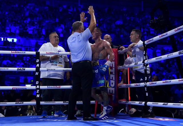 Referee Michael Alexander waved off the contest after Warringon's brutal knockdown