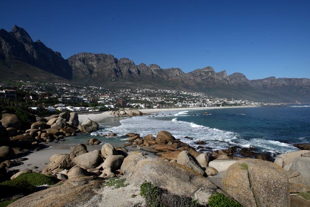 A view of Camps Bay and the Twelve Apostles in Cape Town, South Africa
