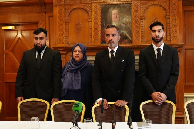 Solictor Aamer Anwar with brothers Muhammad Amaad and Fahir Amaaz and their mother Shameem Akhtar