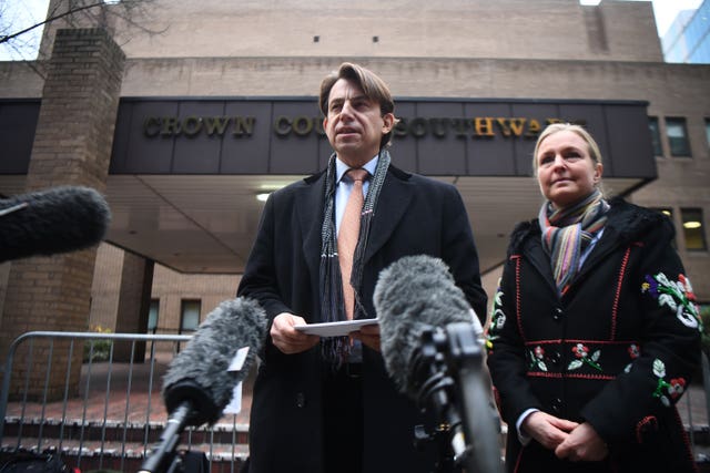 Carl Rogberg makes a statement outside Southwark Crown Court