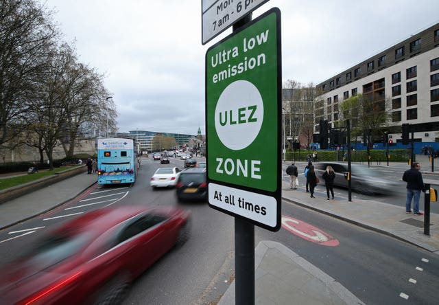 A sign for London's ultra-low emissions zone