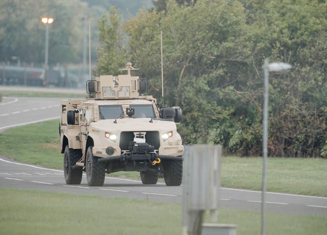 A military vehicle at RAF Fairford