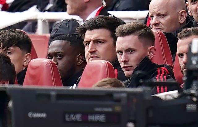 Harry Maguire on the bench