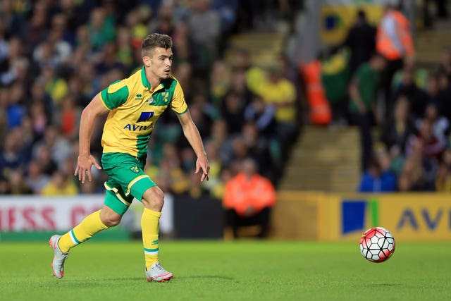 Harry Toffolo in action for Norwich