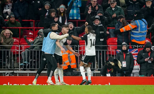 Fulham’s Bobby De Cordova-Reid (right) celebrates