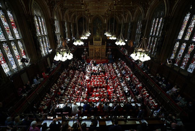 Peers sitting in the House of Lords