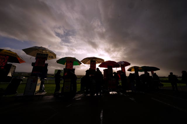 Bookmaker stalls at Hereford racecourse (David Davies/PA)November 23rd