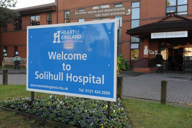 Welcome sign outside Solihull Hospital