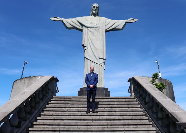 William at the Christ the Redeemer statue in Rio de Janeiro