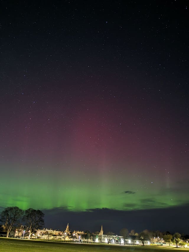 The Northern Lights over Forres in Scotland
