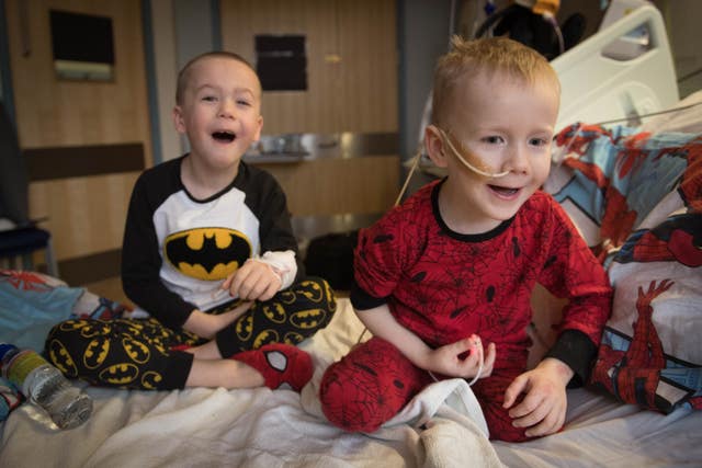 Best brothers Ollie (right) and Finley Cripps, after Finley donated his stem cells to his brother (Stefan Rousseau/PA)
