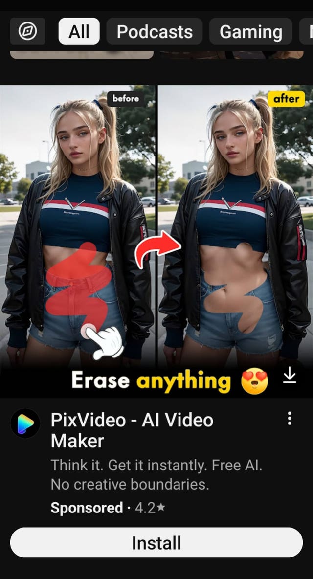 The advert for PixVideo