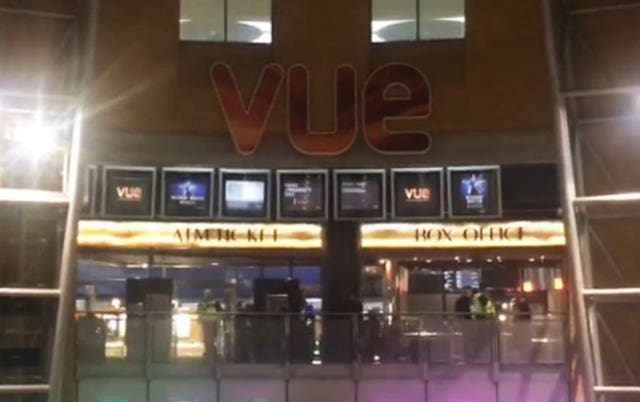 Police inside the Star City cinema in Birmingham 