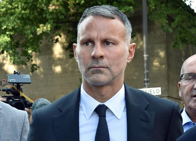 Giggs leaving Manchester Crown Court on Wednesday