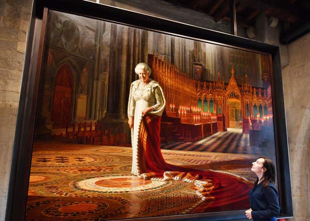 A portrait of the Queen during the preview for the opening of the Queen’s Diamond Jubilee Galleries (John Stillwell/PA)