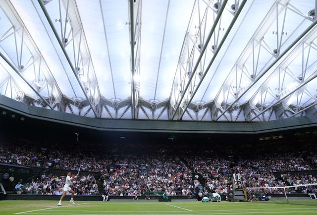 Novak Djokovic played his late-night match under Centre Court's roof 