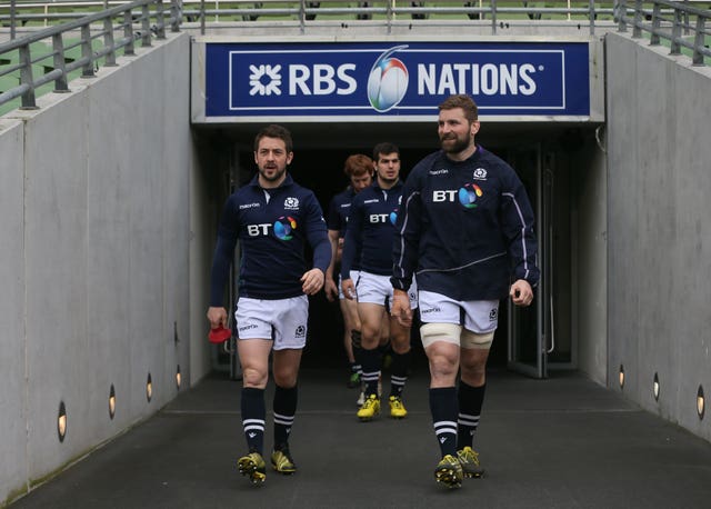Greig Laidlaw (left) will have to be content with being named vice-captain after John Barclay took over as Scotland skipper